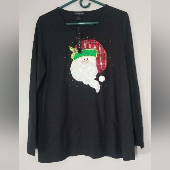project womens size large Santa long sleeve christmas top NWT - Picture 1 of 2